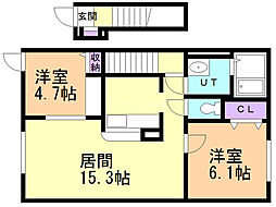 レガーレ3 2LDKの間取図画像
