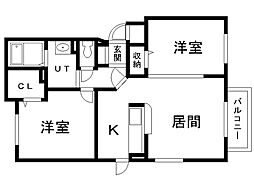 ラフィナート・2 2LDKの間取図画像