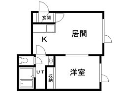 TREASUREHOUSE 1DKの間取図画像