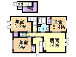 ビクトリーA 3LDKの間取図画像