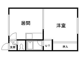 永大グリーンハイツ中村 1DKの間取図画像