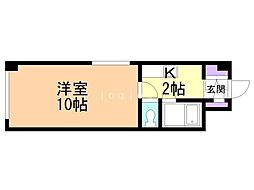 東ハイツ8・8 1Kの間取図画像