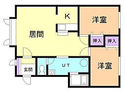 プラタナス 2LDKの間取図画像