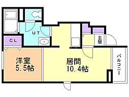 エーデルワイス 1LDKの間取図画像