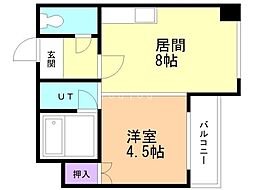 ドアージ3条ビル 1DKの間取図画像