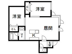 エスティー・ウエスト 2LDKの間取図画像