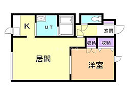オブジェ1・6 1LDKの間取図画像