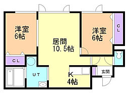 WAKE16 2LDKの間取図画像