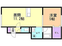 ラ・メゾン神楽2 1LDKの間取図画像