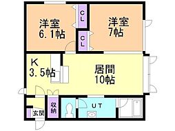 diarlifeS 2LDKの間取図画像