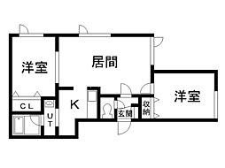 TRINITY 2LDKの間取図画像