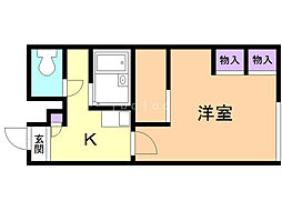 レオパレスオーキッド5 1Kの間取図画像