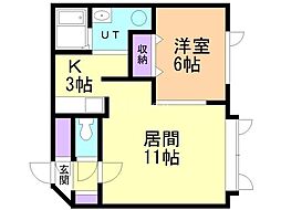 ユリアール 1LDKの間取図画像