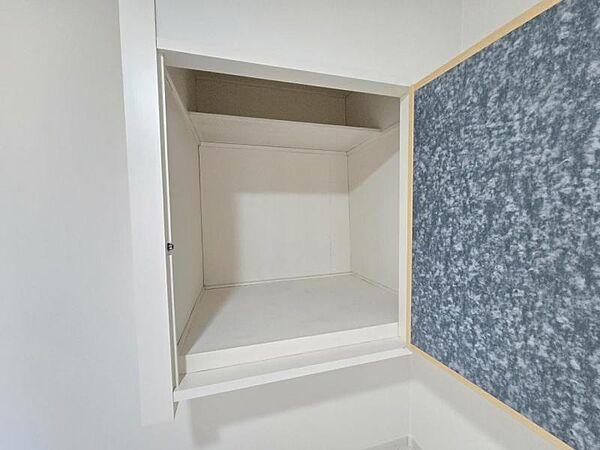 洋室6帖：生活用品を収納いただける収納が備え付けられております。