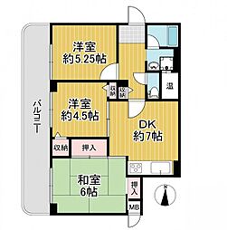 シャルム小阪一番館 3DKの間取図画像