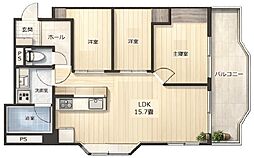 緑地公園第二ダイヤモンドマンション 2LDKの間取図画像