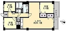 千里台スカイハイツA棟 2LDKの間取図画像
