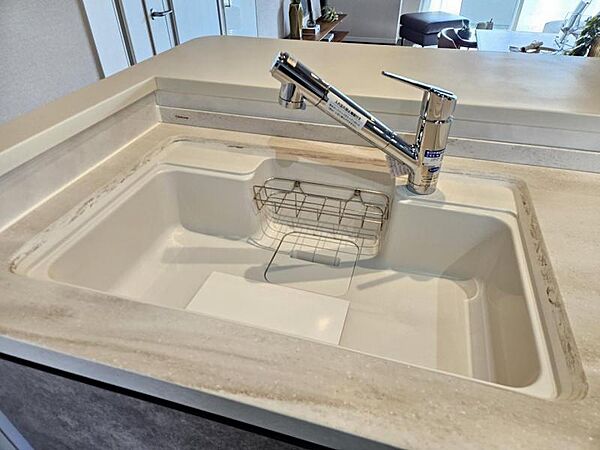 スポンジホルダー付きのセンターポケットシンクです。