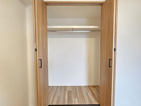 洋室4．8帖：洋服やクリアーボックスなどもしまえるクローゼット