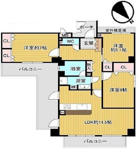 3LDK 間取り