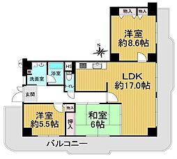 シャルム京橋 3LDKの間取図画像