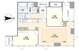 サンマークスだいにちルナタワーレジデンス 2LDKの間取図画像
