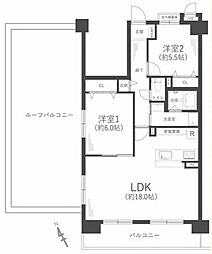 アンビエント千里山 2LDKの間取図画像