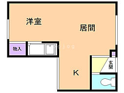 イヴィーサA 1LDKの間取図画像