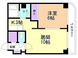 サンフラワー308 1LDKの間取図画像