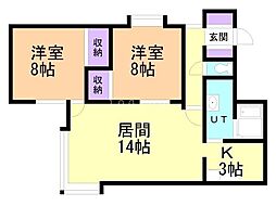 フレンドリー 2LDKの間取図画像