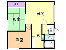 さくらぎマンション 2LDKの間取図画像