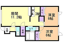 ラ・マトリス3 2LDKの間取図画像
