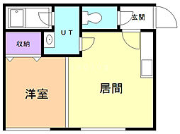 ヤマザキコーポ5・16 1DKの間取図画像