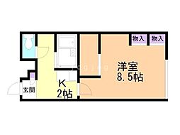 レオパレスJ・コート65 1Kの間取図画像