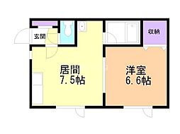 ノースウイング21 1DKの間取図画像