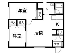 暖コーポたかはし 2LDKの間取図画像
