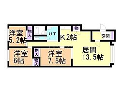 ルミネB 3LDKの間取図画像
