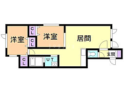 サニー 2LDKの間取図画像