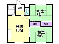 東陽マンション 2LDKの間取図画像