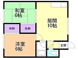はりまマンション 2LDKの間取図画像