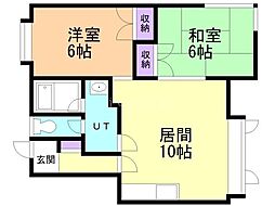 エレガンス東陽A 2LDKの間取図画像