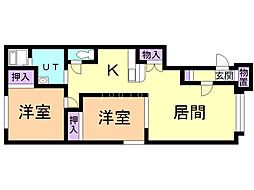 サルビアA 2LDKの間取図画像