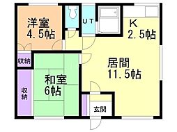 東和マンションB 2LDKの間取図画像