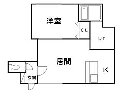 ハイツカトレアA 1LDKの間取図画像