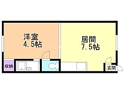 いまだハイツ2 1DKの間取図画像