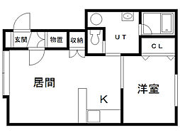 アルト25 1LDKの間取図画像