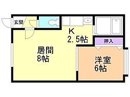 ピュアレジェイス春光 1LDKの間取図画像