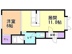 レールデュタン5 1LDKの間取図画像