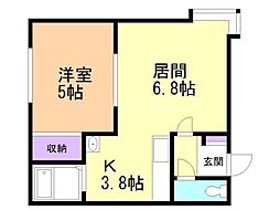 マルシェハイツ 1LDKの間取図画像