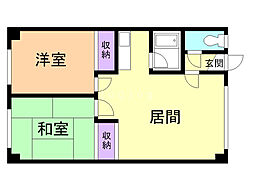 東光Kハイツ 2LDKの間取図画像